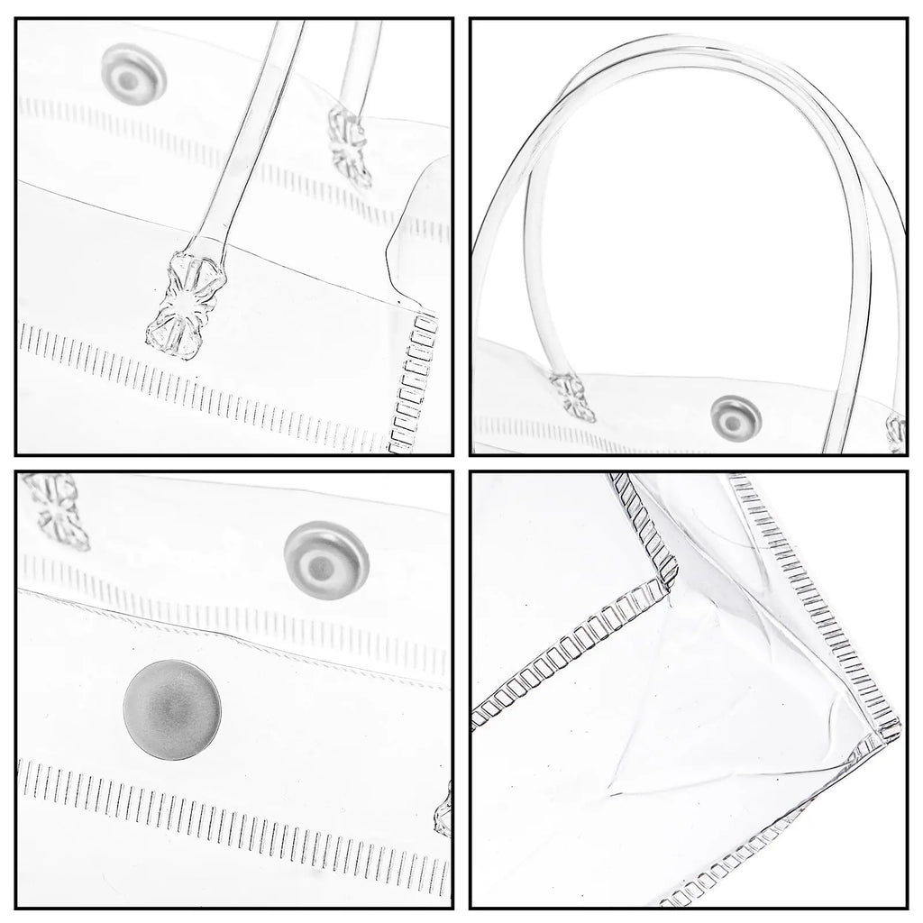 Lot Transparent Soft PVC Gift Tote Packaging Bags with Hand Loop Clear