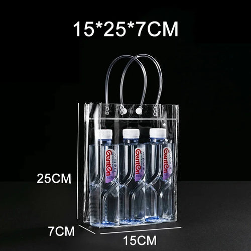 Lot Transparent Soft PVC Gift Tote Packaging Bags with Hand Loop Clear